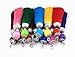 yueton 12pcs Colorful Lobster Clasp Bead Charms Silky Tassels DIY Key Chain Jewelry Accessory