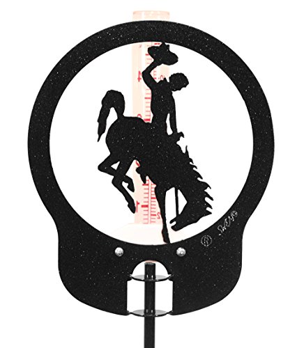 SWEN Products U of WYOMING COWBOYS COWGIRLS BUCKING HORSE Rain Gauge