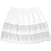 Lace Shirt Extender for Women Plus Size Underskirt Elastic Waist Half Slip Mini Skirts