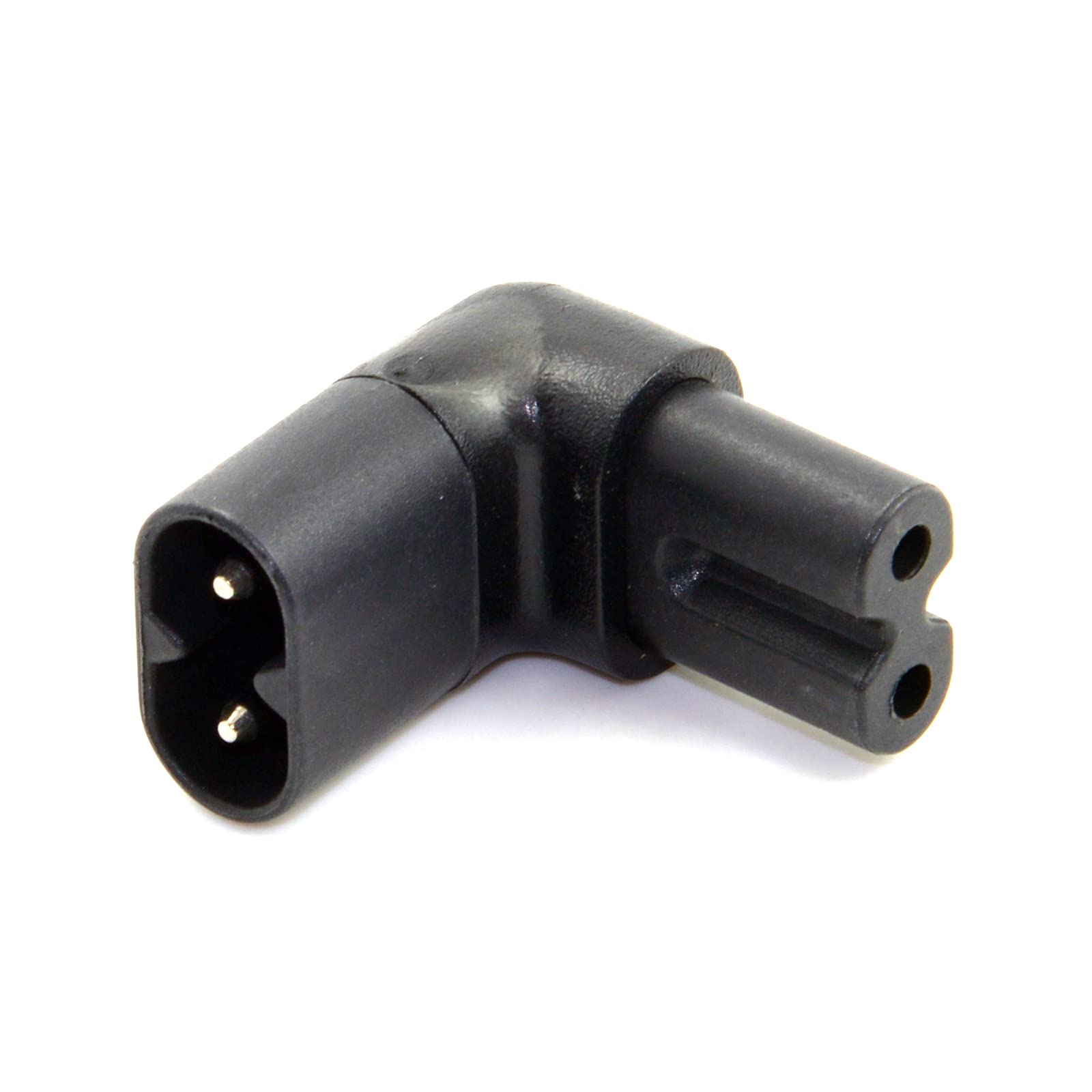 Cablecc Figure 8 IEC60320 C7 to C8 90 Degree Up Down Angled Right Angle AC Adapter Male to Female Extension