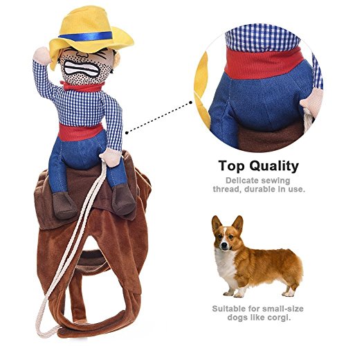 Fezrgea Pet Dog Costume Clothes Cute Cowboy Rider Style Funny Pet Suit Pet Supplies, Dogs, Apparel & Accessories, Costumes