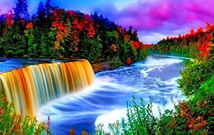 pics Waterfall Rainbow Waterfall Simple Beautiful Easy Nature Drawings wihome 5d diamond painting kits