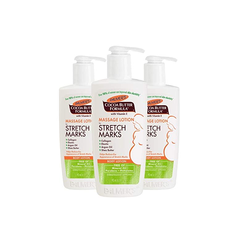 Palmer’s Cocoa Butter Formula Massage Lotion for Stretch Marks and Pregnancy Skin Care, 6.5 Ounces (Pack of 3)