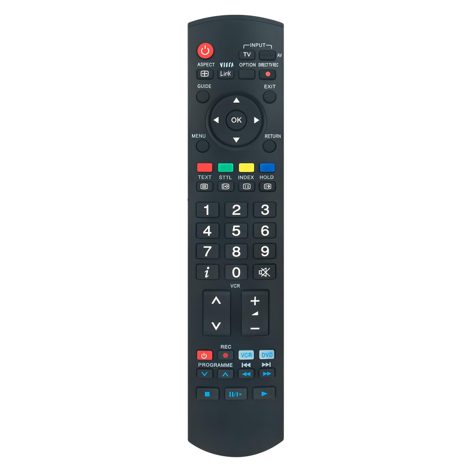 AULCMEET EUR7737Z50 New Replacement Remote Control fit for Panasonic Viera Plasma TV TH-42PV70P/F TH-42PV70PA TH-42PX70B/E TH-42PX70E TH-42PX70EA TH-42PX74EA