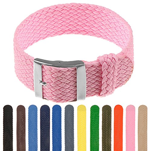 StrapsCo Perlon Braided Nylon Watch Band Strap - 18mm 20mm 22mm 24mm