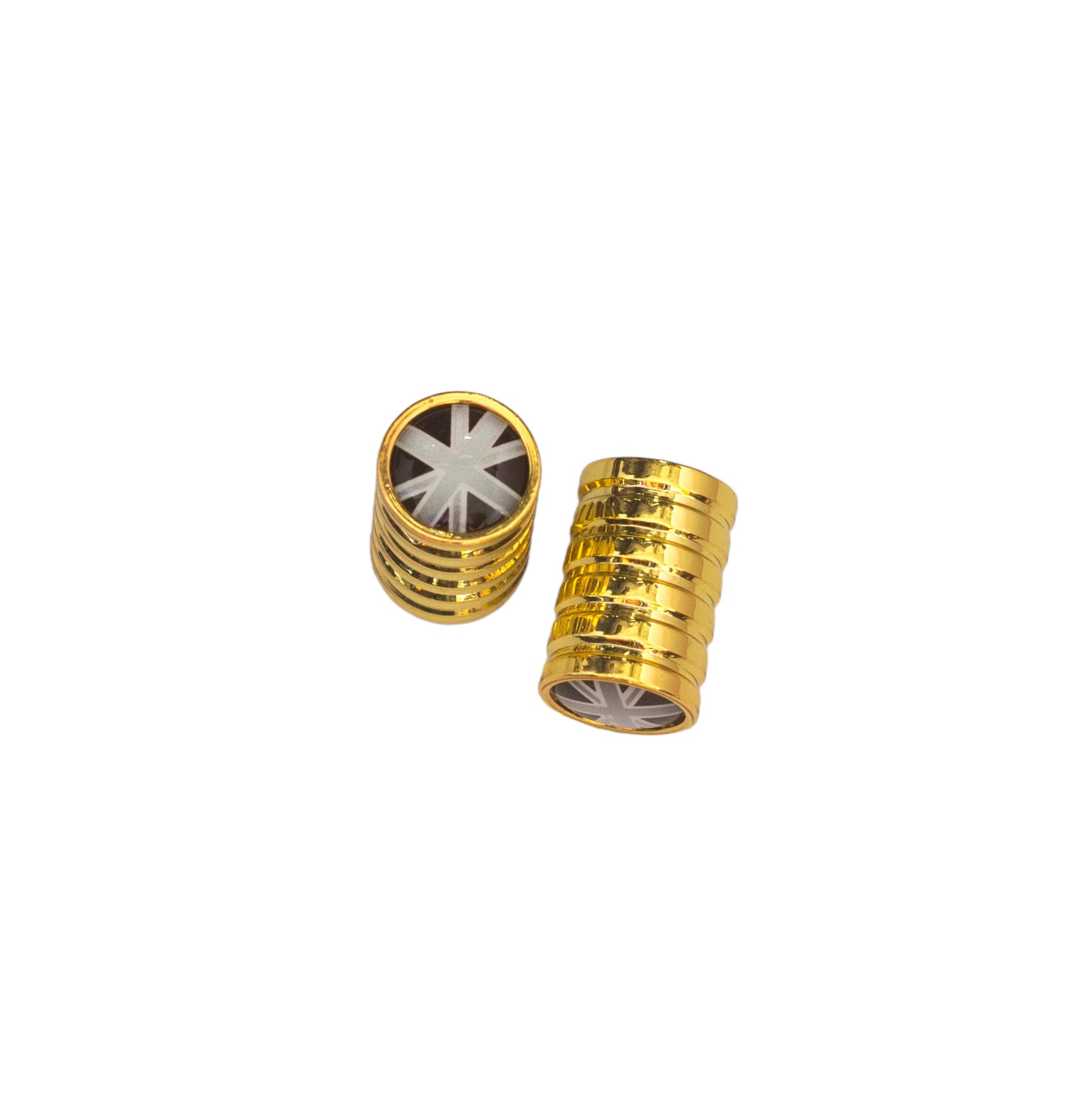 Aluminium Valve Inner Tube Caps for BROMPTON Union Jack (PAIR) in Liquid Gold