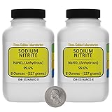 Sodium Nitrite [NaNO2] 99.6% ACS Grade Powder 1 Lb in Two Space-Saver Bottles USA
