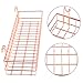 Kaforise Rose Gold Hanging Basket for Wire Wall Grid Panel, Multi-Function Wall Storage and Display Basket, Medium Size, Plated