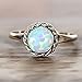 Myhouse Women Girls 8pcs/Set Opal Stone Engagement Jewelry Vintage Ring For Wedding Gifts Charms Findings