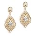 Mariell Victorian Scrolls 14k Gold Plated Cubic Zirconia Wedding or Evening Chandelier Earrings