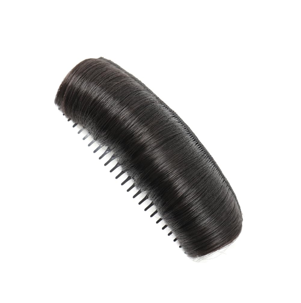 Bump It Up Volume Hair Base Volume Bump Inserts Fluffy Hair Pad Hair Bun Invisible False Hair Clip Volume Hair Styling Insert Tool for DIY Hairstyles(4.7inch-Black)