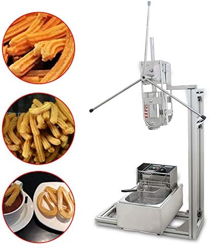 3L Churro Making Machine Stainless Steel Spainish Donut Maker+6L Fryer +5 Nozzle