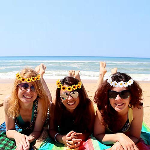 image for ManYee Sunflower Headband Crown Headpiece 3Pcs Daisy Headband for Wome