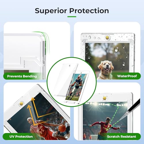 Skyhill 102ct Magnetic Card Holders, 35pt Acrylic One Touch Card Holder with Extra 102 Protective Sleeves, U-V Protection& Waterproof Hard Plastic Card Protectors for Trading Cards, Sports, Game Cards