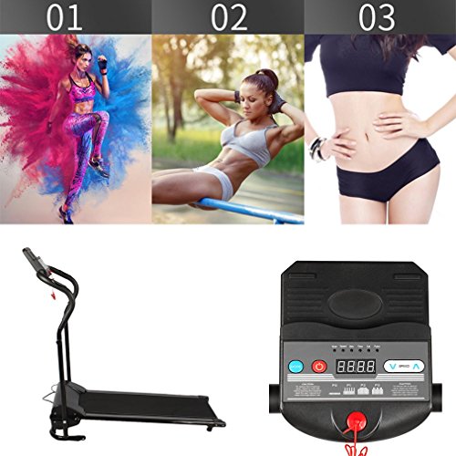 Water-chestnut Electric Treadmill Folding Motorized Running Machine with LED Display 500W 10km/h for Running Exercise at Home