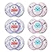 Tommee Tippee Closer to Nature Fun Style Orthodontic Baby Soothie Pacifier, 0-6 Months - Girl, 6 Pack