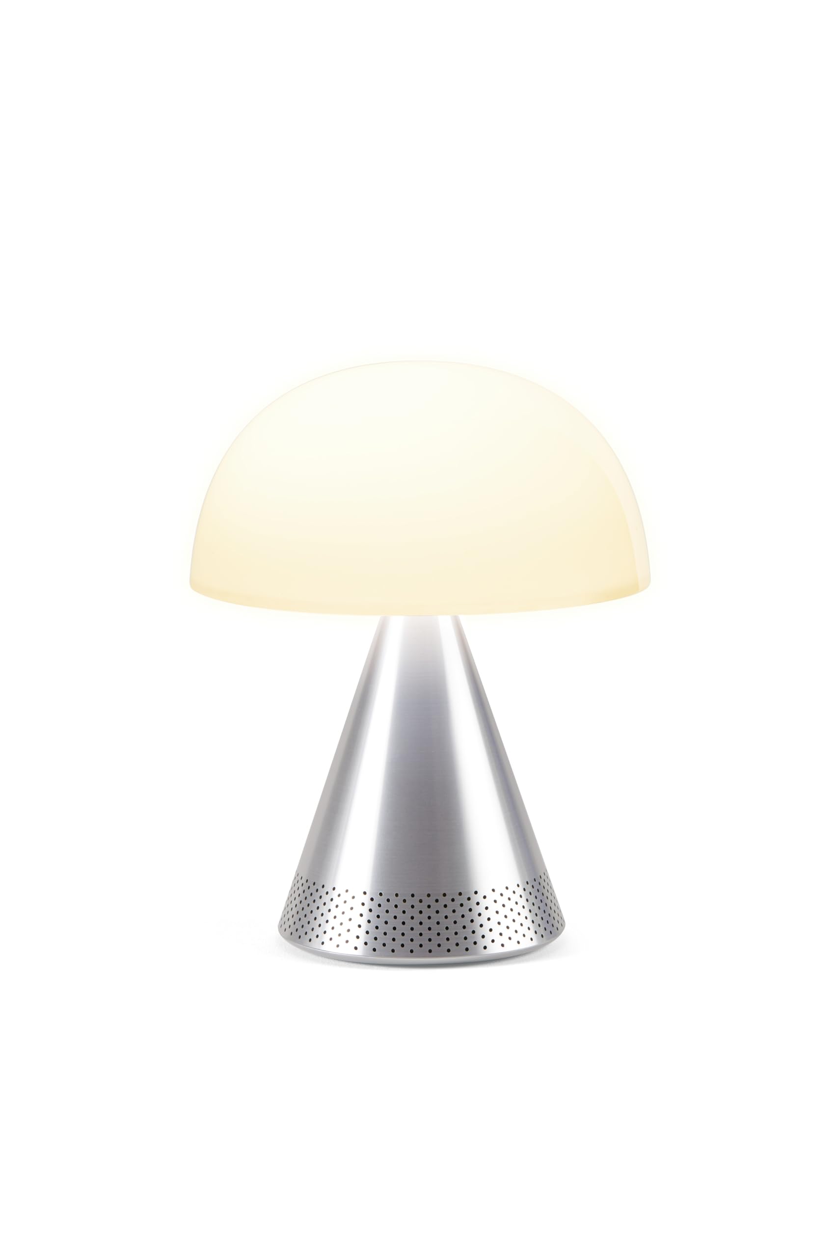 Lexon Mina L Audio 2 in 1 Mushroom Table Lamp and Wireless Bluetooth Speaker, 9 LED Color Mood Lamp for Bedrooms & Living Room & Music Player - Alu Poli