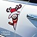 Bigtime Signs Reflective Magnetic Reindeer Car Decoration Kit - 4 Piece Christmas Car Magnets with 2 Jingle Bells - Holiday Car Decor, Festive Auto Decorations for Christmas Spirit - Waiving Reindeer