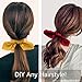 12Pcs Hair Scarf Scrunchies Satin Silk Elastic Bowknot Scrunchies with Solid Colors,Chiffon Hair Scrunchies Soft Scarf Ties,6 Long Hair Scarf & 6 Bunny Ear Scrunchies,Ponytail Holder for Women Girls
