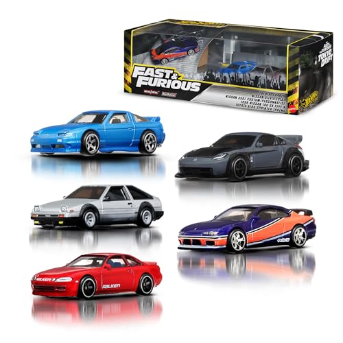 Coffret Premium Fast & Furious : Tokyo Drift avec 5 véhicules en métal moulé à l’échelle 1/64 inspirés du Film dans Un Emballage à Collectionner, JFL99