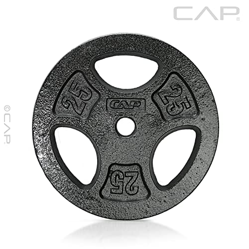 Cap Barbell Standard 1-Inch Grip Weight Plates, Single, Black
