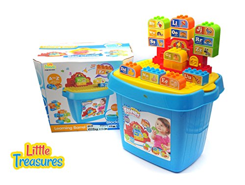 Learning Barrel – Building block for preschoolers, printed with capital, small letters and various words with illustrations; a large set up for building bricks compatible parts - Thumbnail 3