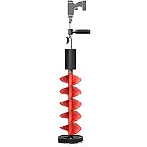 Eyoyo 8" Diameter Ice Auger Bit, 1 Set Replacement Blade & Blade Protector with 1/2 Inch Chunk Drill Adapter, Nylon Auger Con