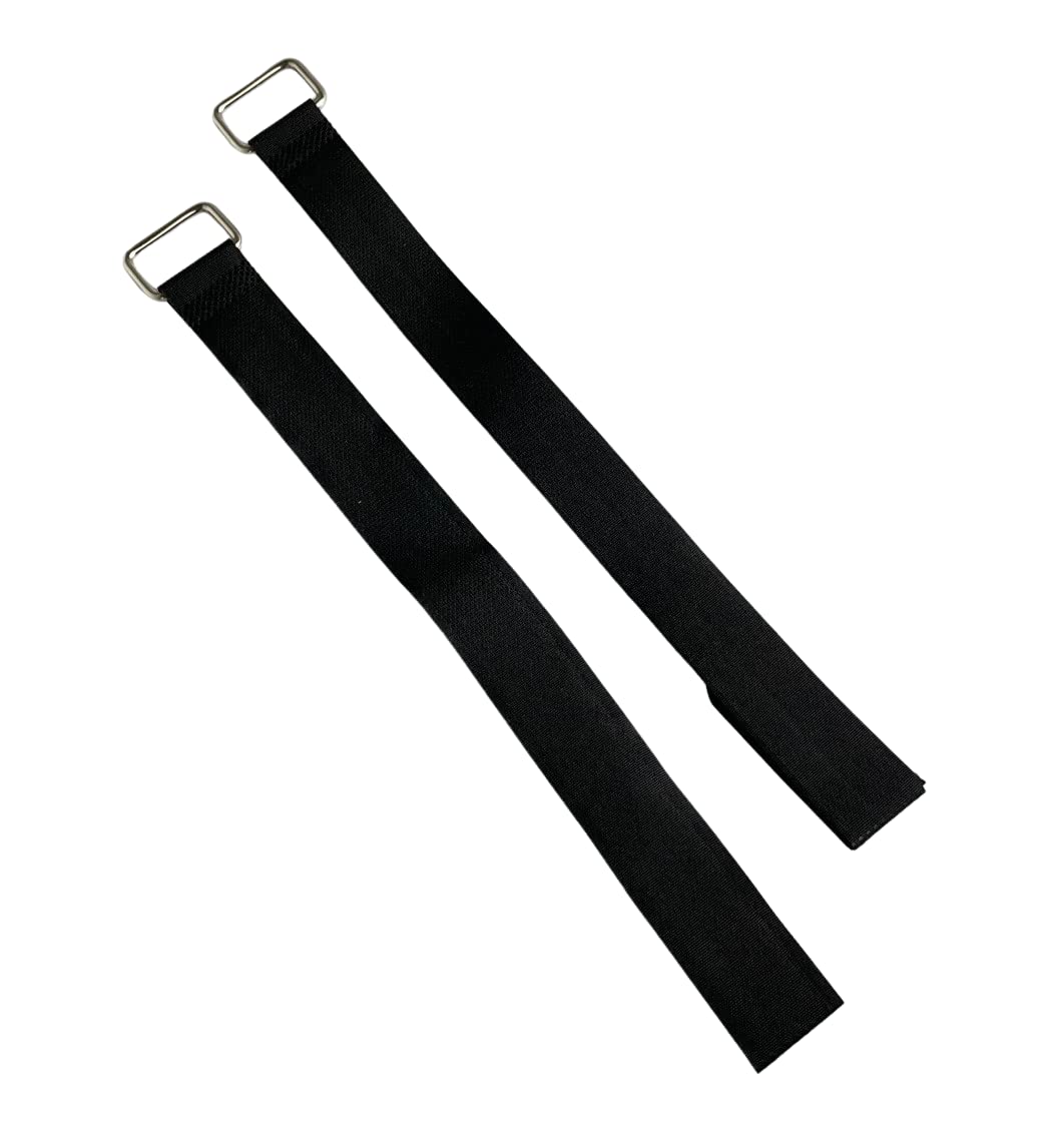 Pack of 2 Heavy Duty Metal Buckle Hook and Loop Strap Fastener Cable Ties re-usable Straps (4cmx40cm)