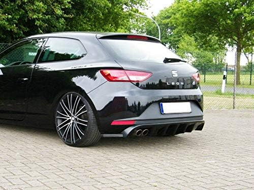 Performance Rear Bumper diffuser addon with ribs/fins For Seat Leon 3 5F 2012-2022