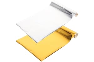 JOINPAYA Heat Transfer Foil 2 Rolls Gold Toner Reactive Foil Sheets for DIY Crafts and School Projects