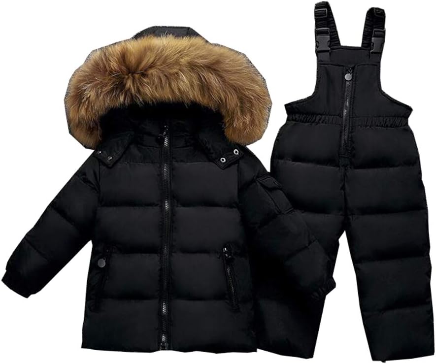 Unisex Baby Cartoon Snowsuit Winter Warm Baby Girls Boys Snow Suit Fur