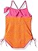 Pink Platinum Girls' Crochet Overlay One Piece Swimsuit
