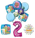Bubble Guppies 2nd Birthday Party Supplies and Balloon Bouquet Decorations