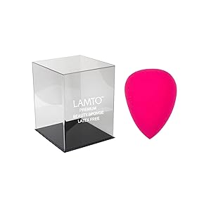 Beauty Sponge Foundation Makeup Blender - 1 pc Pink Egg Shaped Make Up Sponges for Blending, Stippling, Highlighter, Contour! Premium Latex Free Reusable Cosmetic Applicator (Pink Sponge)