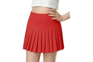 QooNoo Girls Pleated Tennis Skirts with Shorts Athletic Skirt with Side Pocket High Waist Active Skort for Girl Youth Kids