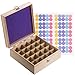 Bekith 25 Slots Wooden Essential Oil Storage Box - Fits 30, 25, 5,10,15ml and 10ml Roller Bottles - Free Labels & Foam Pad