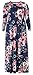 Delcoce Empire Waist Flower Floor-Length Sleeve Pocket Floral Plus Size Maxi Dresses 4XL