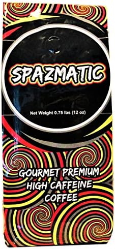 Spazmatic High Caffeine Ground Coffee - 100% All Natural Coffee - Gourmet Premium Coffee with a High Caffeine Content - Strong Coffee - Extra Caffeine Coffee with a Smooth Taste