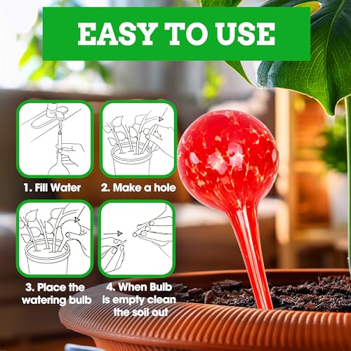 Besti Self-Watering Globes – 4-Pack Extra Large Watering Globes for Plants – Automatic Watering System for Potted Plants – Holds 380-400ml, Waters Plants Up to 2 Weeks (Set of 4 Extra Large)