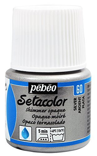 Pebeo Setacolor Opaque Fabric Paint 45-Milliliter Bottle, Shimmer Silver