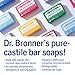 Dr. Bronner's - Pure-Castile Bar Soap (Peppermint, 5 ounce, 6-Pack) - Made with Organic Oils, For Face, Body and Hair, Gentle and Moisturizing, Biodegradable, Vegan, Cruelty-free, Non-GMO