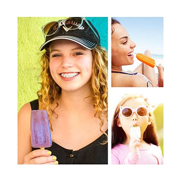 Nuovoware Ice Pop Maker, [Cavity of 10] Food Grade Silicone Frozen Ice Popsicle Makers with 100 Sticks, Kitchen Tools…