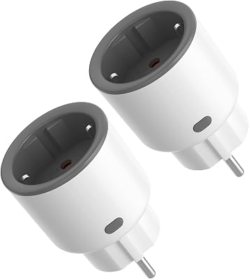 S60ZBTPF Prise Intelligente Zigbee à relais, Blanc/Gris, Contrôle à Distance, Suivi Énergétique, Programmation, Protection contre les Surcharges, Répéteur, eWeLink, Hub Requis, 2 pièces
