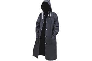 Hooded Rain Poncho Jacket XXXL (Bust 53.5") - Waterproof Windbreaker for Camping, Bicycle Riding, Sporting Events