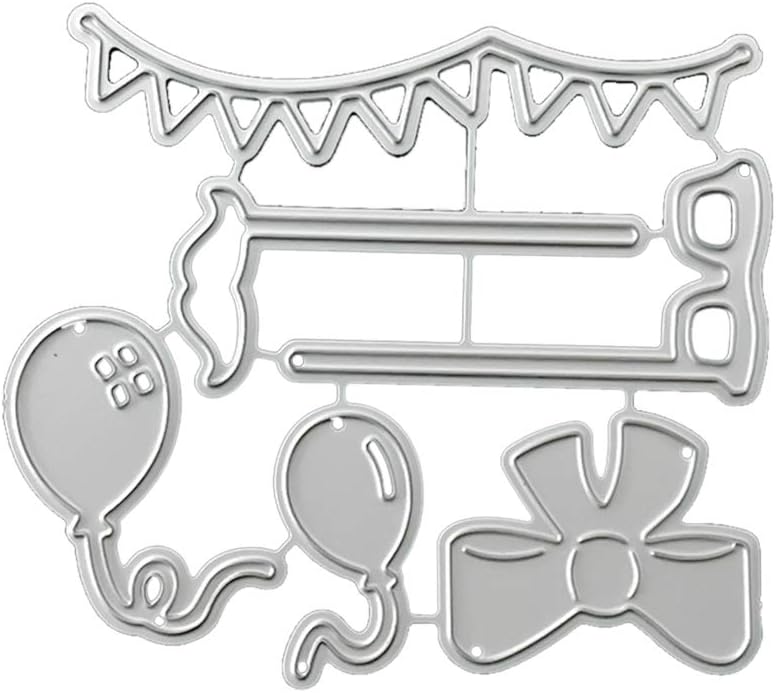 Carbon Steel Cartoon Bow Balloon Cutting Dies Embossing Stencil Templates Mold DIY Paper Art Craft Scrapbook Bookmark Card Decor