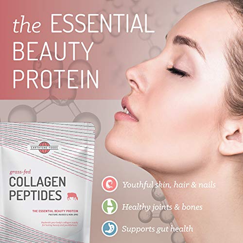 Earthtone Collagen Peptides Powder (32 oz) | Paleo-Friendly Hydrolyzed Grass-Fed Non-GMO Protein (Pa - //coolthings.us