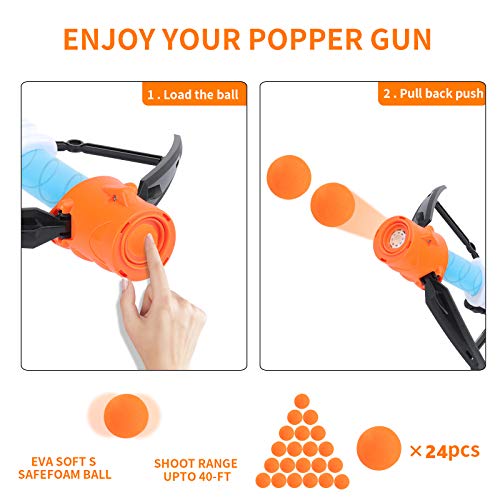 Power Arrows Popper Big Gun Battle Foam Ball Air Powered Shooter Toy