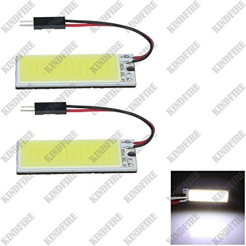 Kindfire 2pcs White 36 Chips COB LED Festoon Dome/Door/Box Light Panel Bulb With T10/Festoon/BA9s/BA15s/BA15d Adapter J307 (T10)