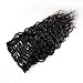 Curly Malaysian Virgin Hair Clip In Extensions Water Wave Real Human Clip In Hair Extensions for Black Women Natural Black 12inch 7pcs/Set 120g