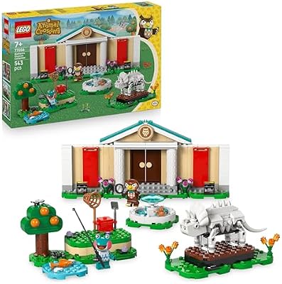 Animal Crossing - Eugens Museumssammlung - Interaktives Spielset mit Eugen & Liliane Minifiguren, Dinosaurierfossilien & Zubehör - Gamer Geschenk für Mädchen & Jungen ab 7 Jahren - 77056